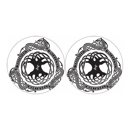 Scandinavian Yggdrasil Print Car Coasters