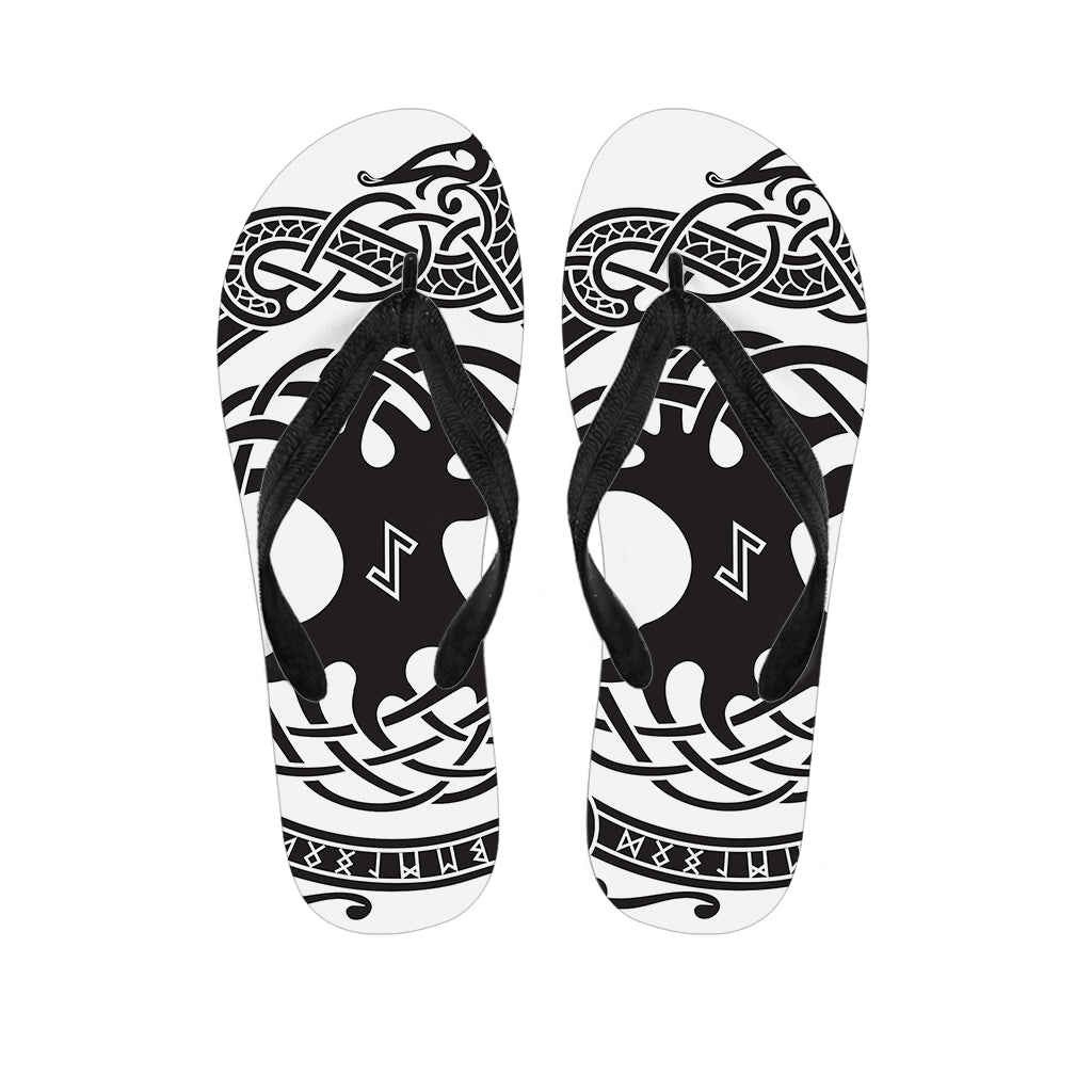 Scandinavian Yggdrasil Print Flip Flops