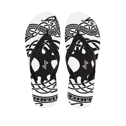 Scandinavian Yggdrasil Print Flip Flops