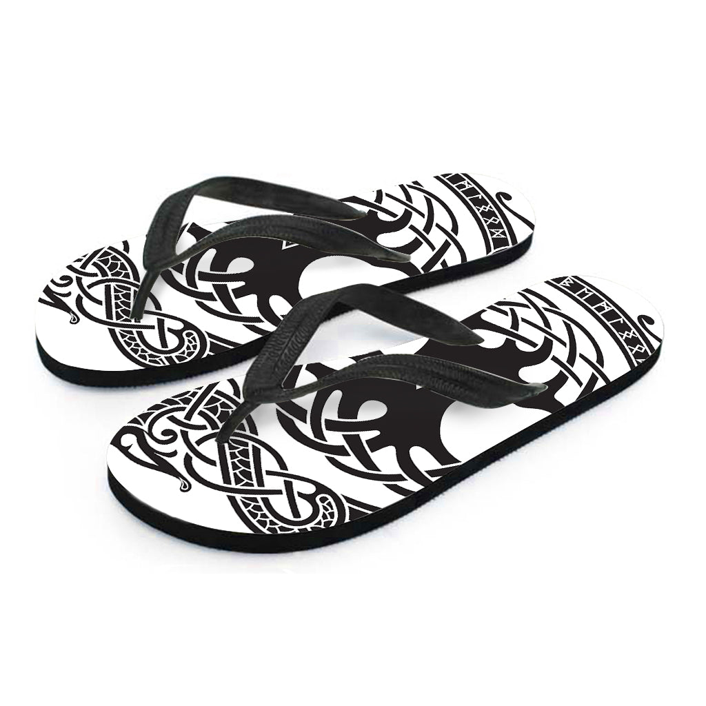 Scandinavian Yggdrasil Print Flip Flops