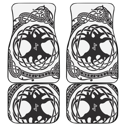 Scandinavian Yggdrasil Print Front and Back Car Floor Mats