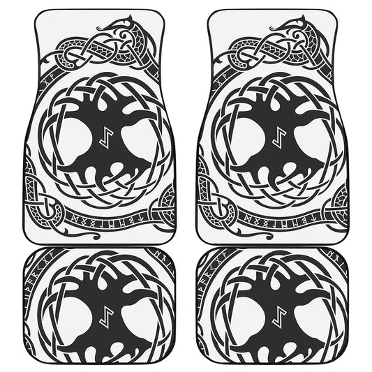 Scandinavian Yggdrasil Print Front and Back Car Floor Mats