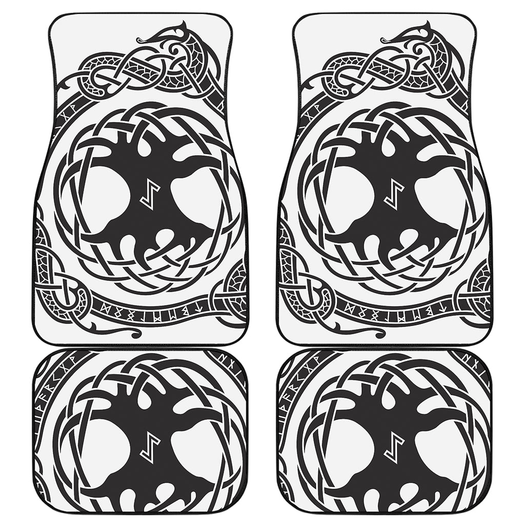 Scandinavian Yggdrasil Print Front and Back Car Floor Mats