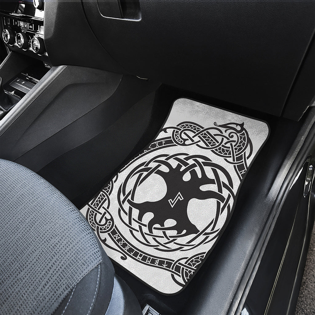 Scandinavian Yggdrasil Print Front and Back Car Floor Mats