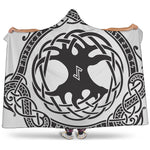 Scandinavian Yggdrasil Print Hooded Blanket