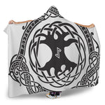 Scandinavian Yggdrasil Print Hooded Blanket