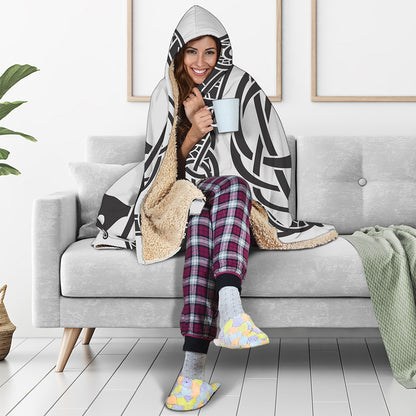Scandinavian Yggdrasil Print Hooded Blanket