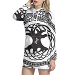 Scandinavian Yggdrasil Print Pullover Hoodie Dress