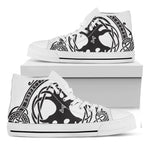 Scandinavian Yggdrasil Print White High Top Shoes
