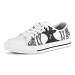 Scandinavian Yggdrasil Print White Low Top Shoes