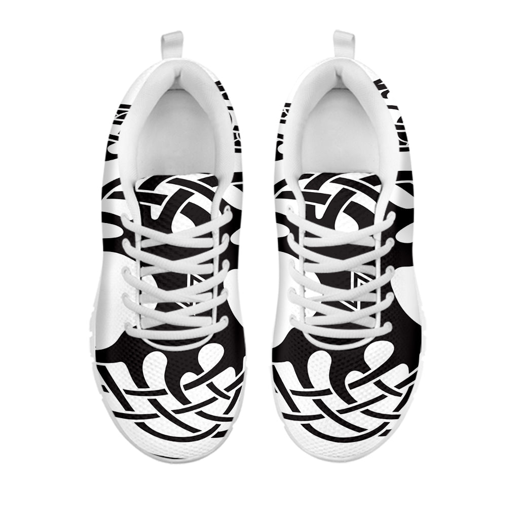 Scandinavian Yggdrasil Print White Sneakers