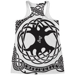 Scandinavian Yggdrasil Print Women's Racerback Tank Top