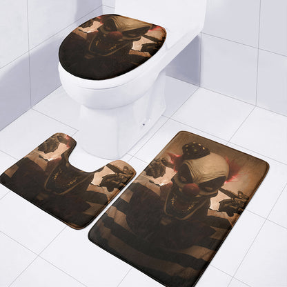 Scary Clown Print 3 Piece Bath Mat Set
