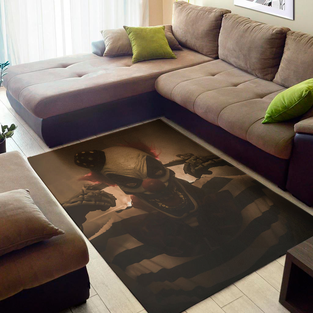 Scary Clown Print Area Rug