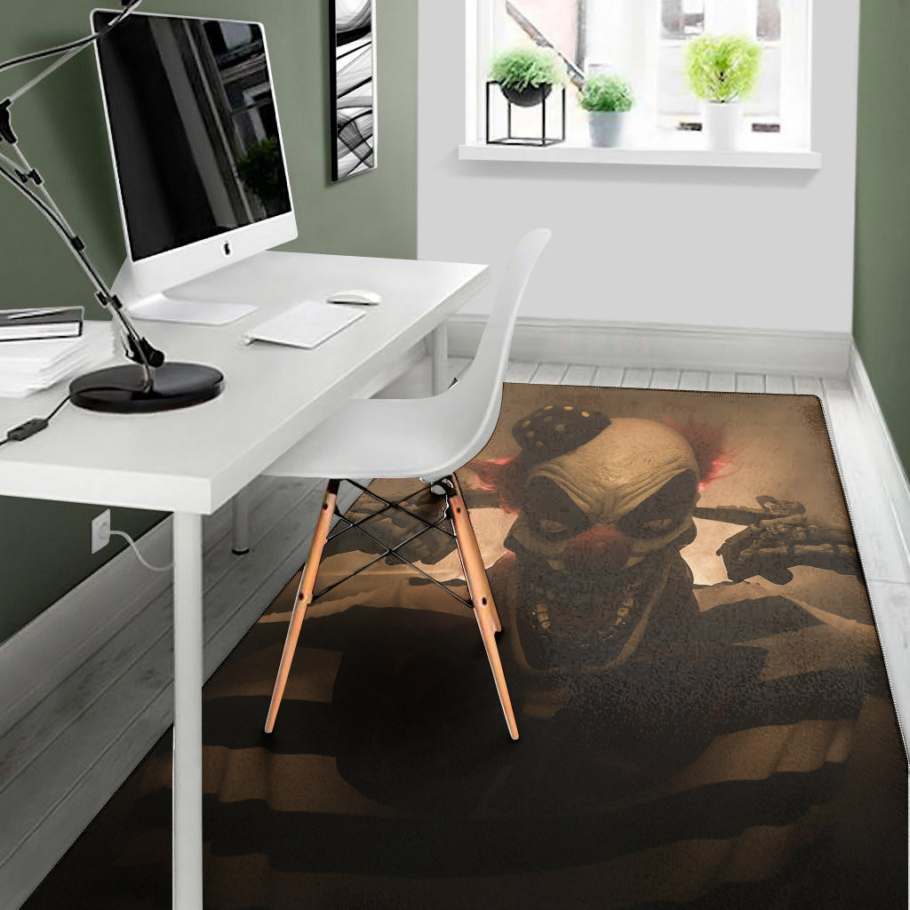 Scary Clown Print Area Rug