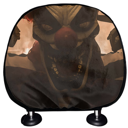 Scary Clown Print Car Headrest Covers