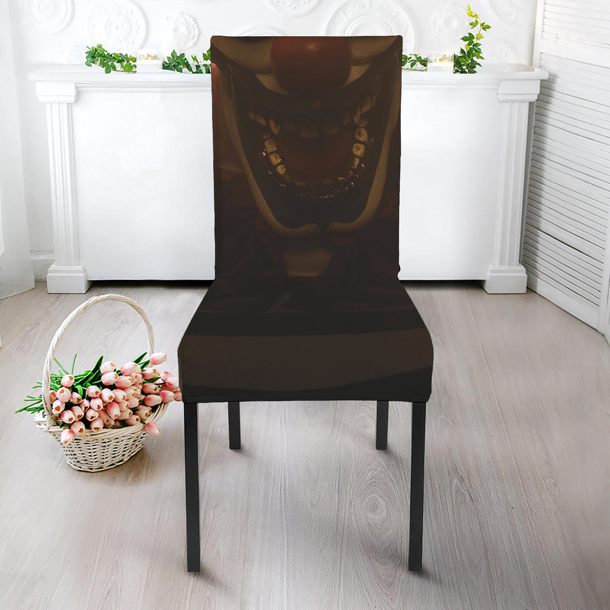 Scary Clown Print Dining Chair Slipcover