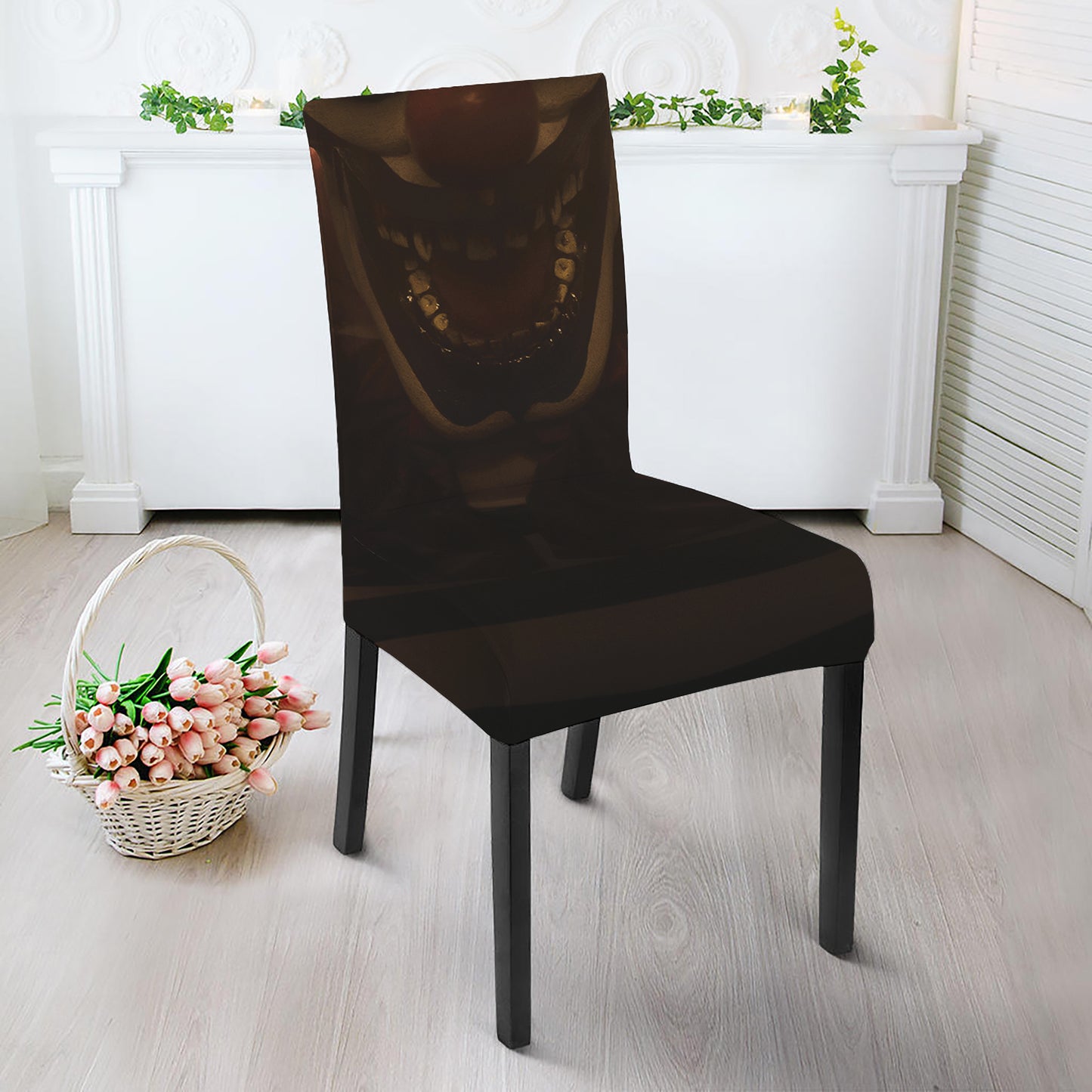 Scary Clown Print Dining Chair Slipcover