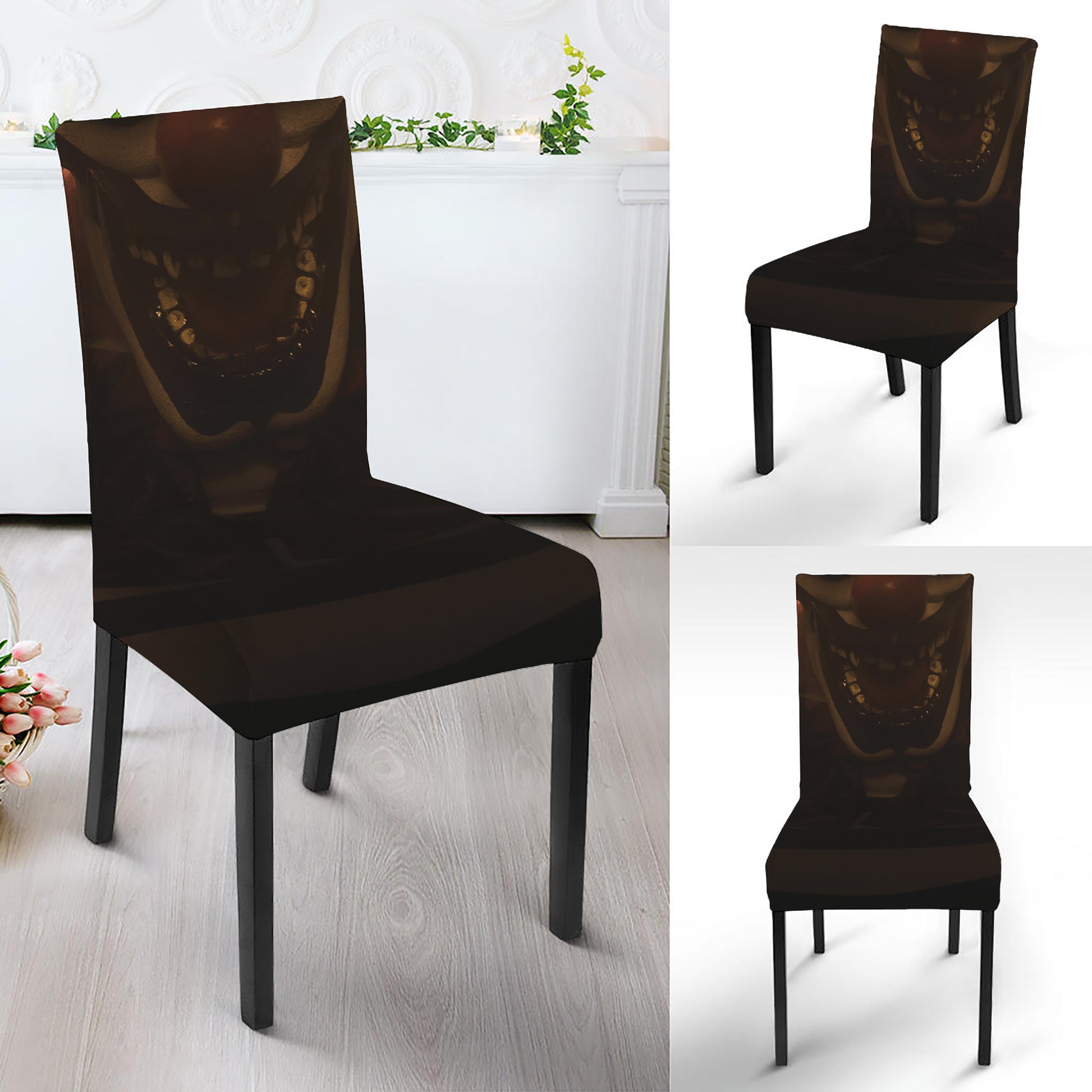 Scary Clown Print Dining Chair Slipcover