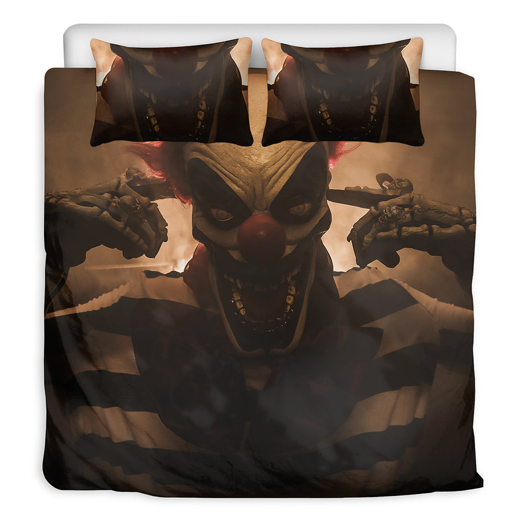 Scary Clown Print Duvet Cover Bedding Set