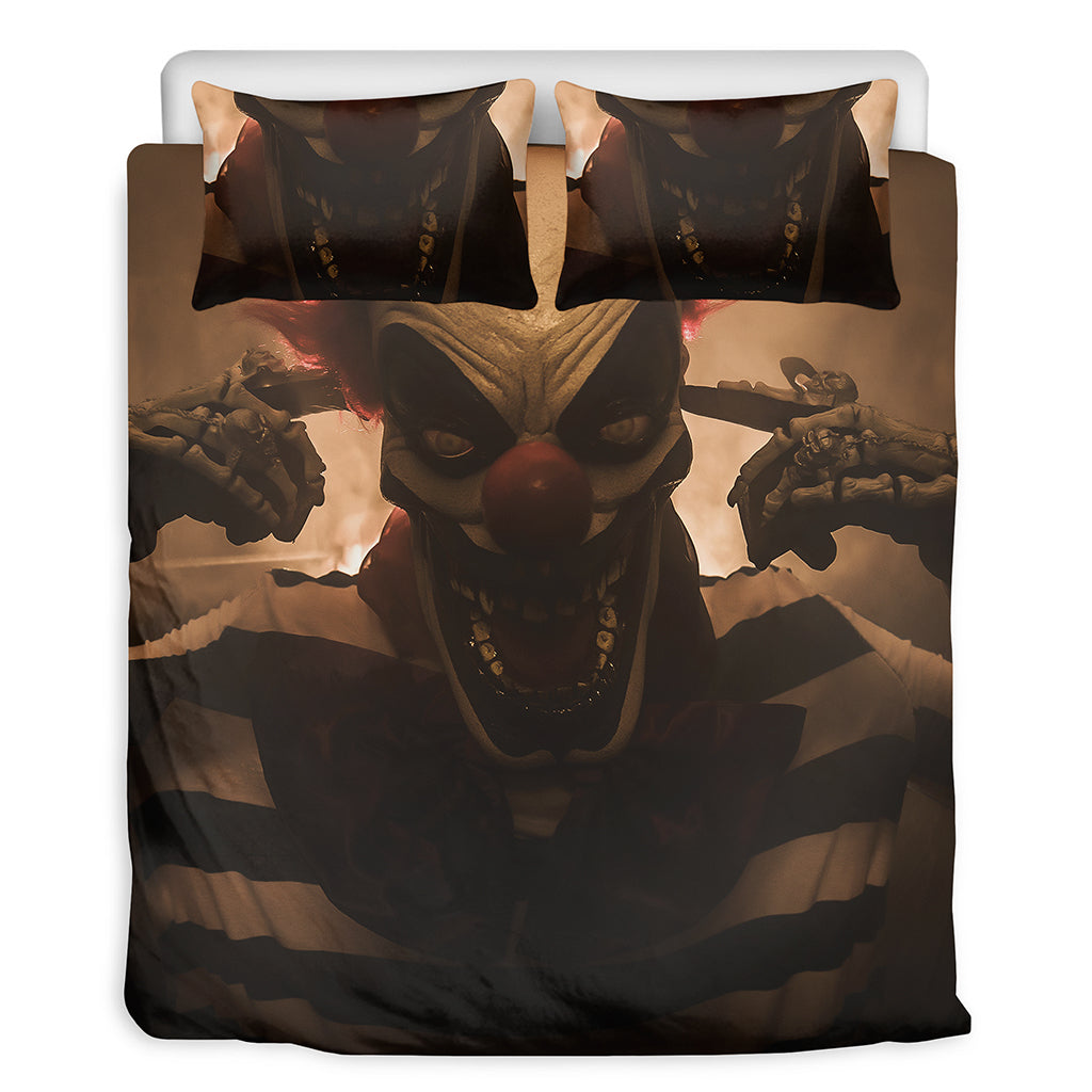 Scary Clown Print Duvet Cover Bedding Set
