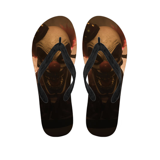 Scary Clown Print Flip Flops