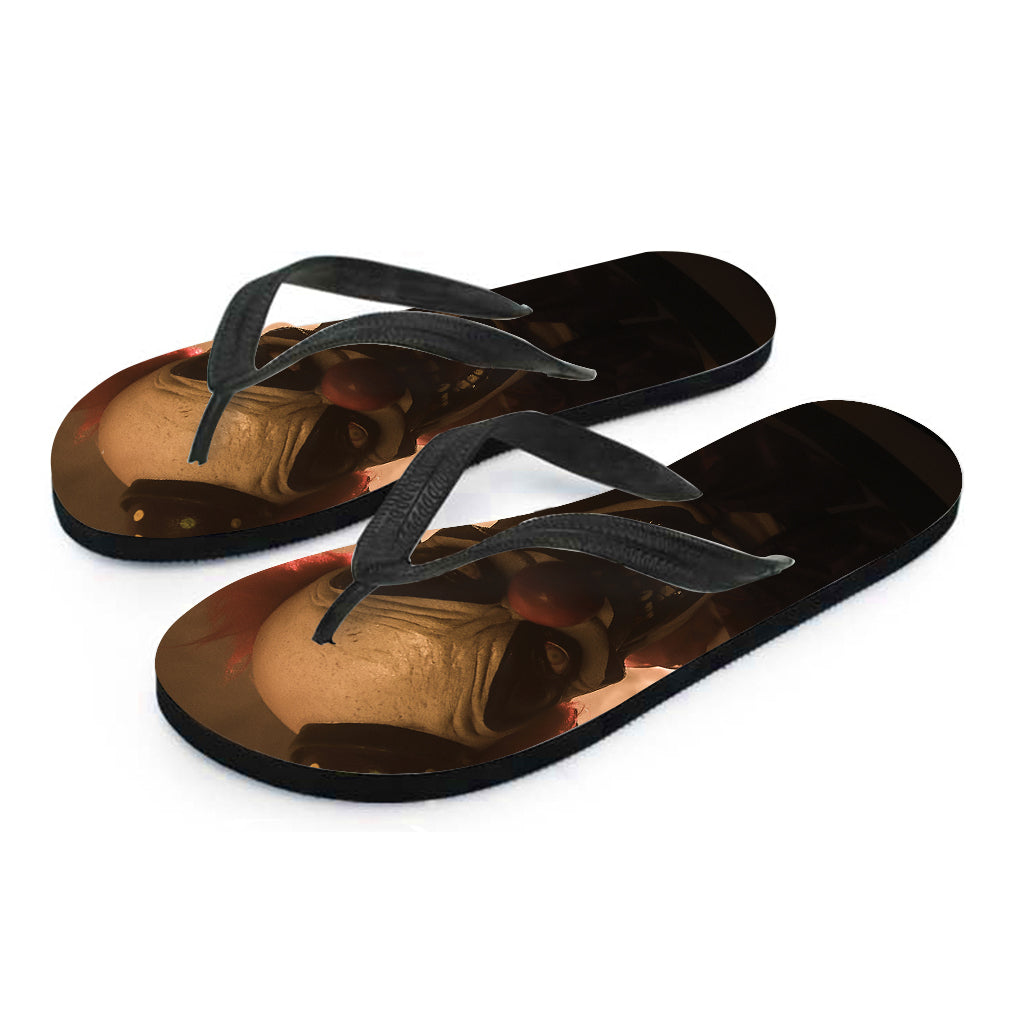 Scary Clown Print Flip Flops