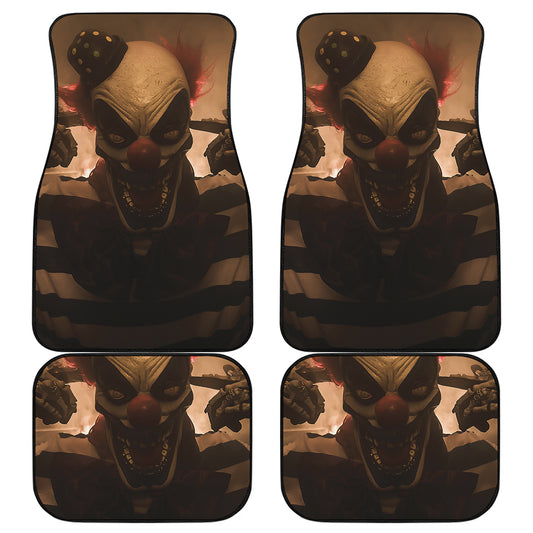 Scary Clown Print Front and Back Car Floor Mats