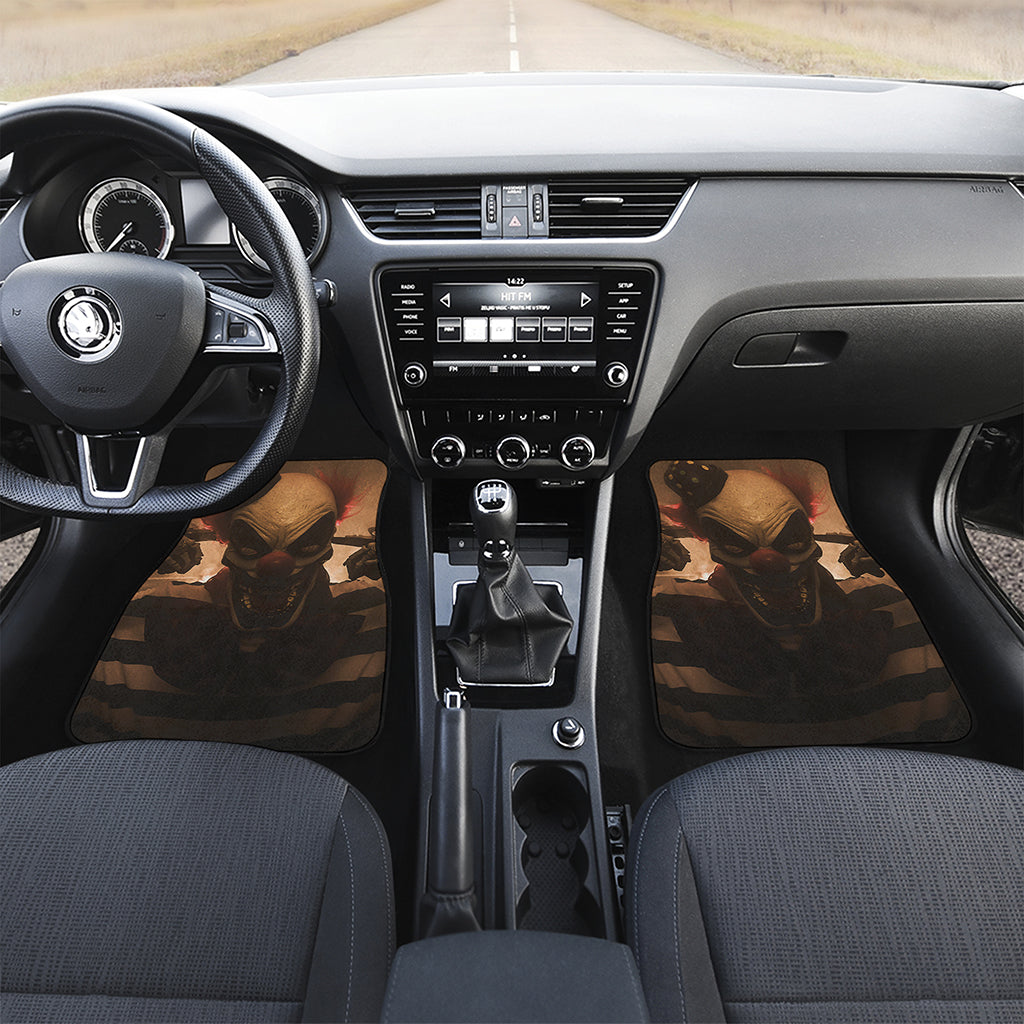 Scary Clown Print Front and Back Car Floor Mats
