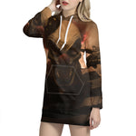 Scary Clown Print Hoodie Dress