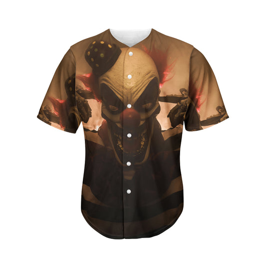 Scary Clown Print Men's Baseball Jersey