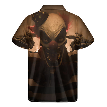 Scary Clown Print Men's Short Sleeve Shirt