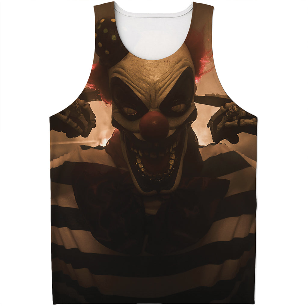 Scary Clown Print Men's Tank Top