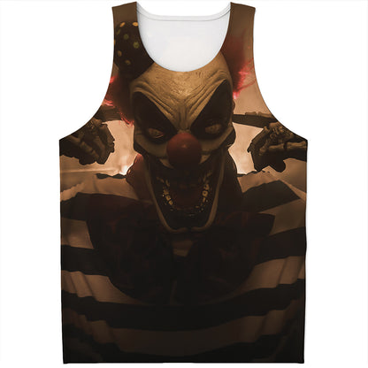 Scary Clown Print Men's Tank Top
