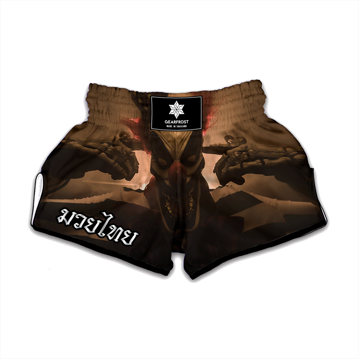 Scary Clown Print Muay Thai Boxing Shorts