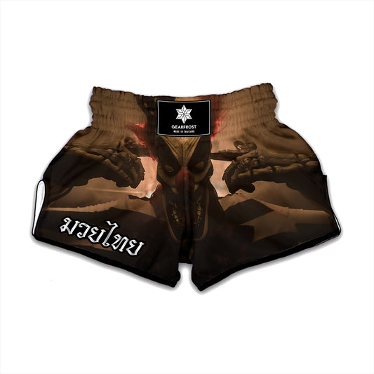 Scary Clown Print Muay Thai Boxing Shorts