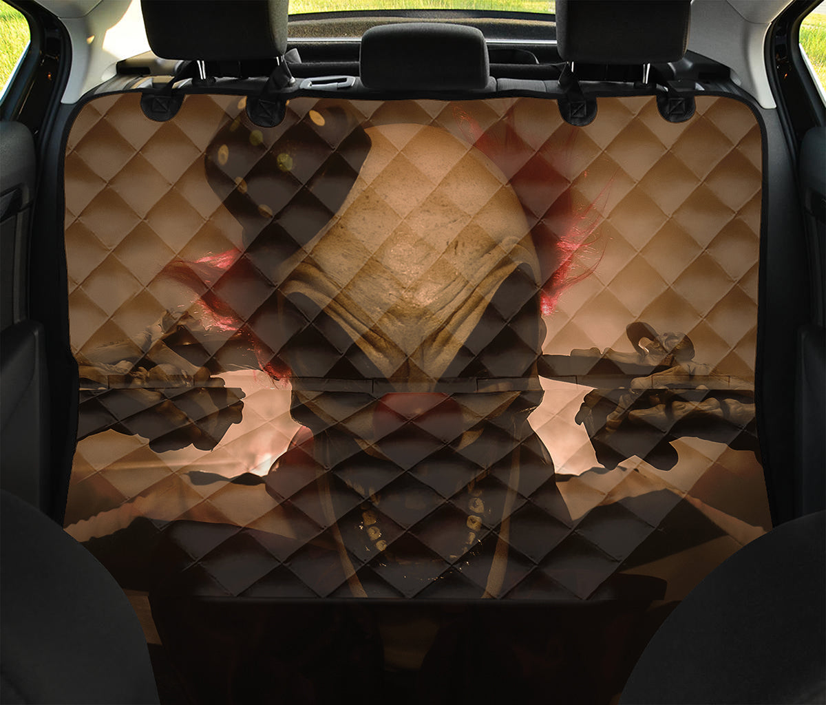 Scary Clown Print Pet Car Back Seat Cover