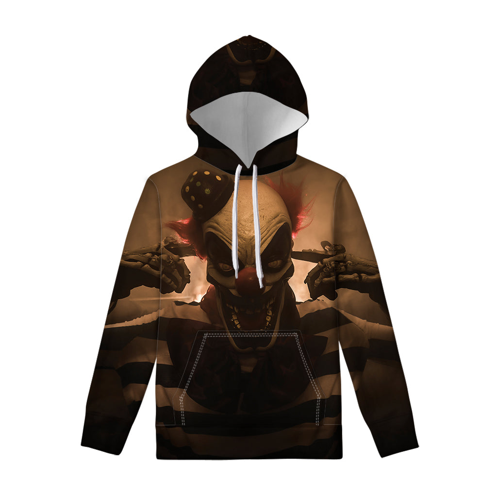 Scary Clown Print Pullover Hoodie