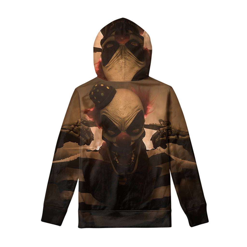 Scary Clown Print Pullover Hoodie