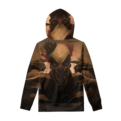 Scary Clown Print Pullover Hoodie