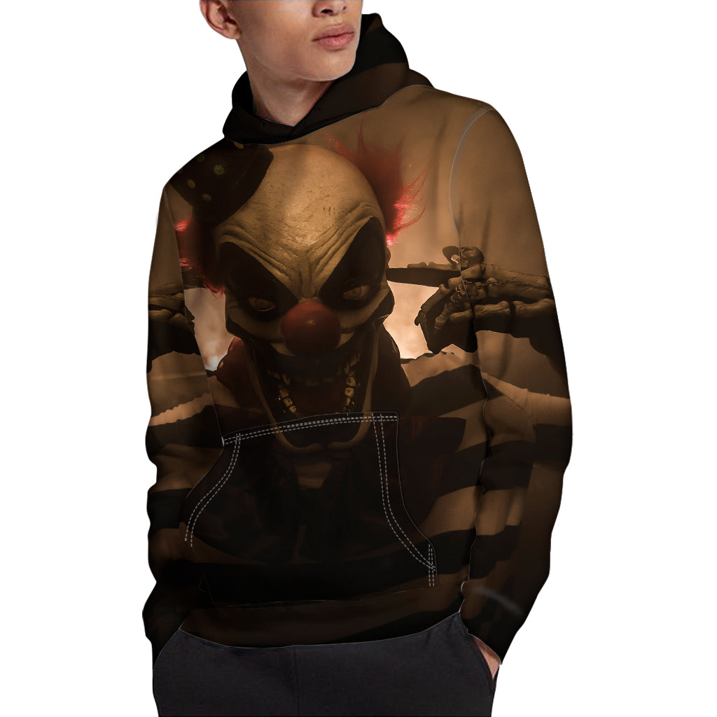 Scary Clown Print Pullover Hoodie