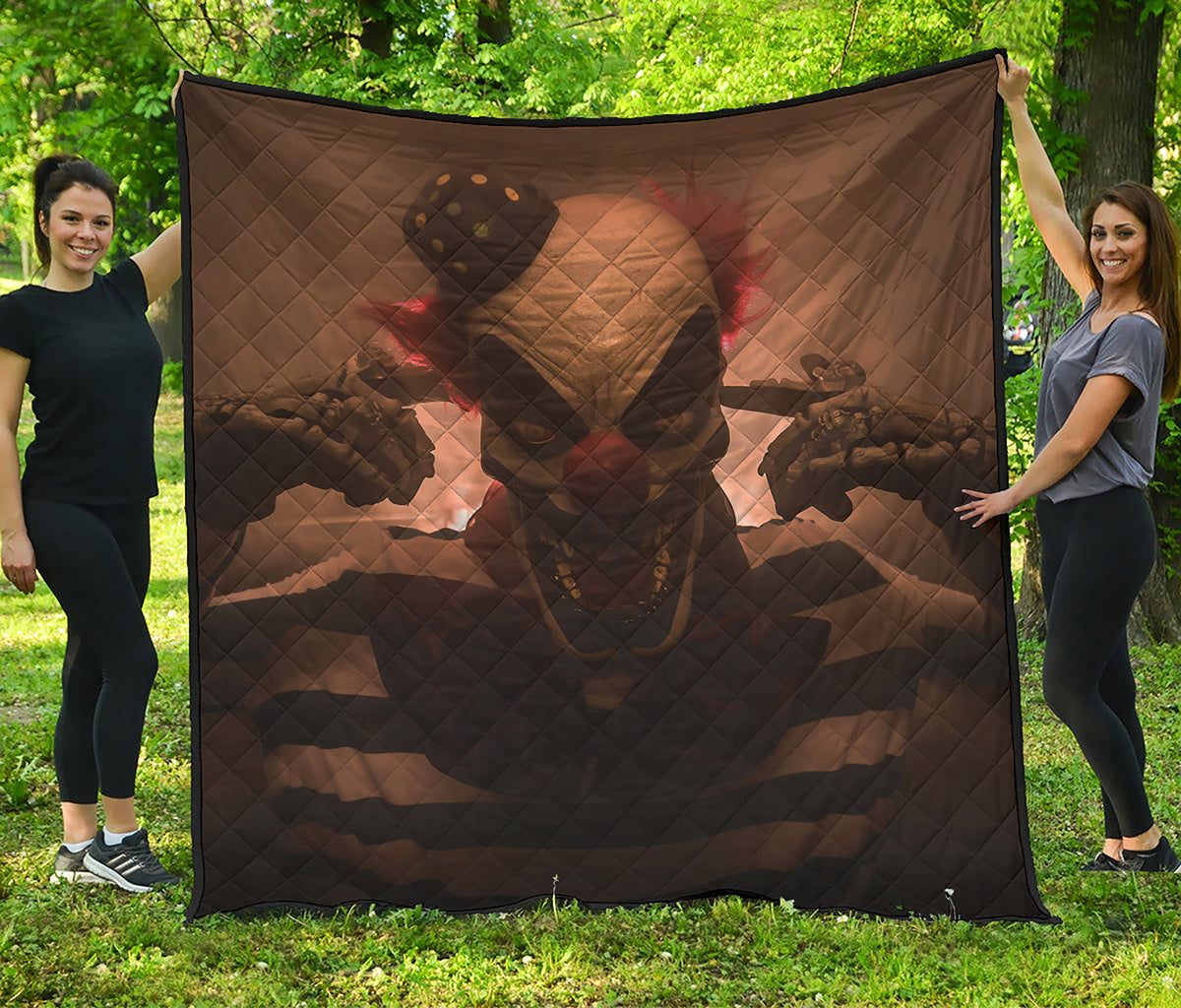 Scary Clown Print Quilt