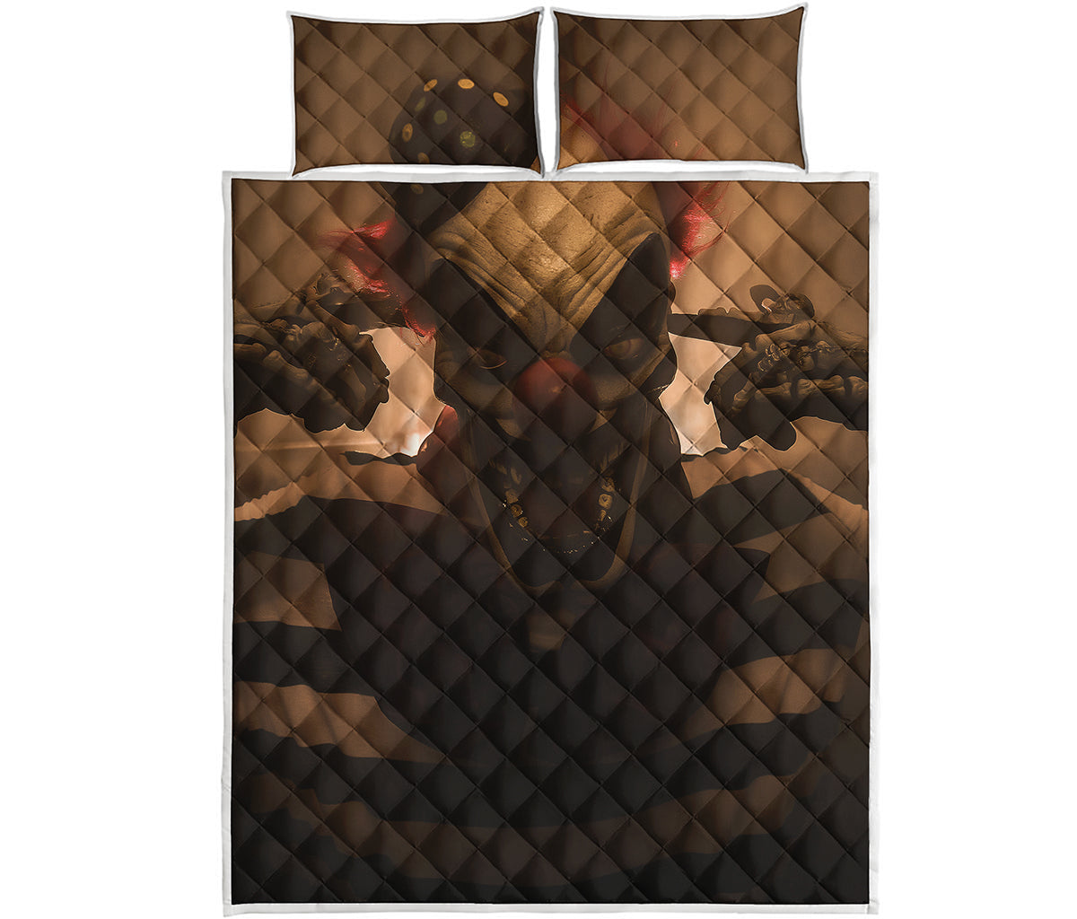 Scary Clown Print Quilt Bed Set