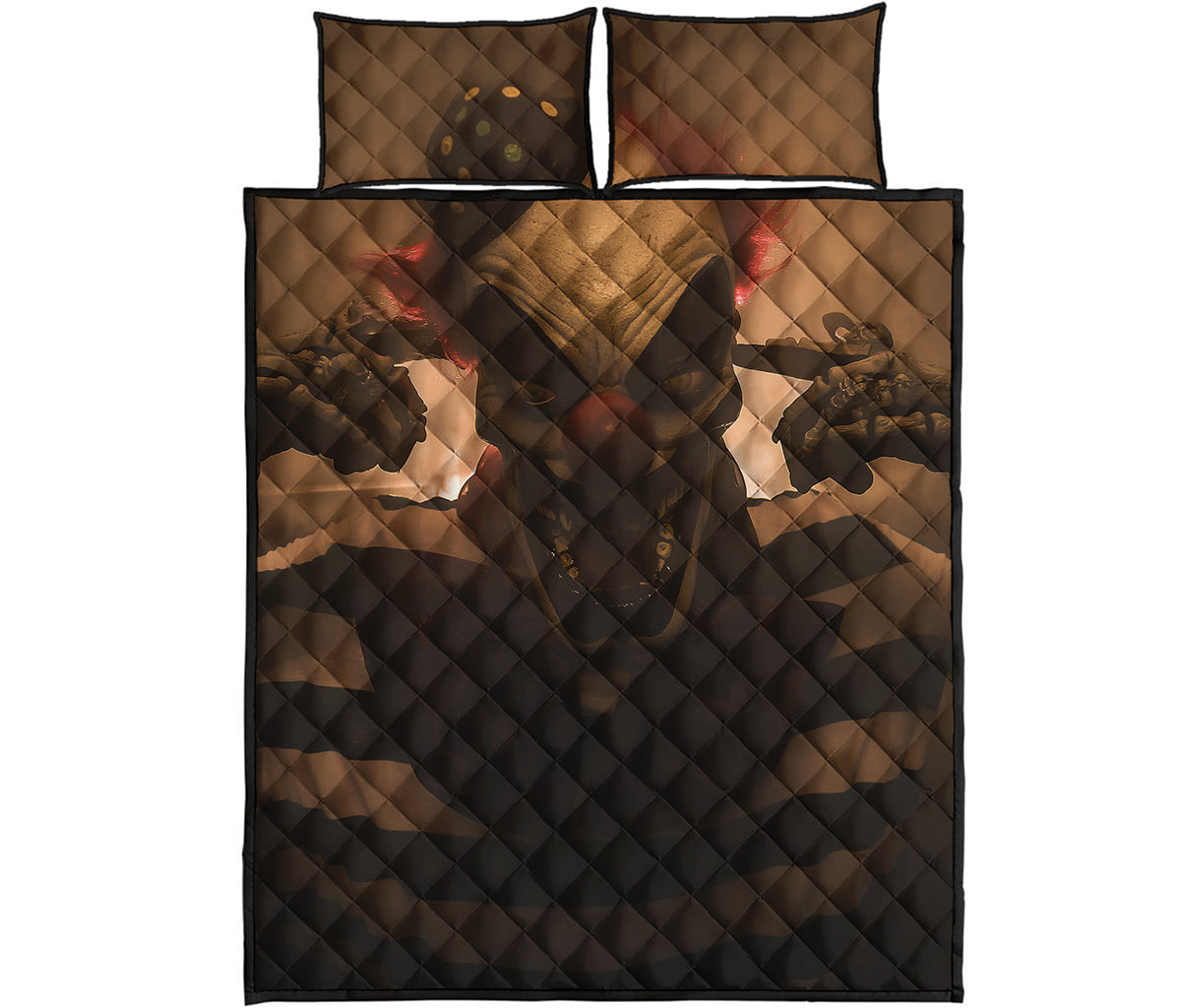 Scary Clown Print Quilt Bed Set