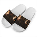 Scary Clown Print White Slide Sandals