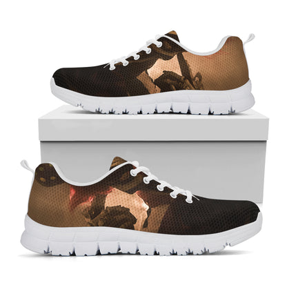 Scary Clown Print White Sneakers