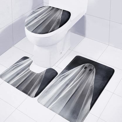 Scary Ghost 3D Print 3 Piece Bath Mat Set