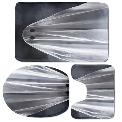 Scary Ghost 3D Print 3 Piece Bath Mat Set