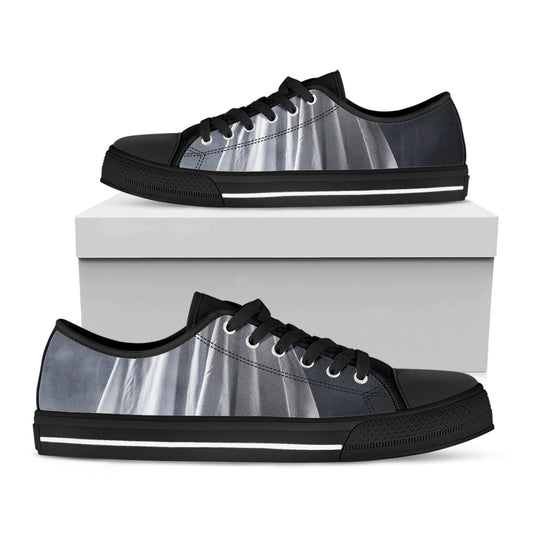 Scary Ghost 3D Print Black Low Top Shoes