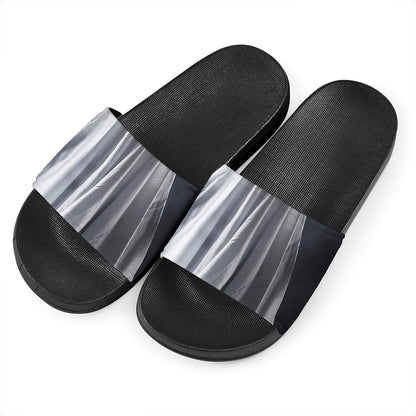 Scary Ghost 3D Print Black Slide Sandals